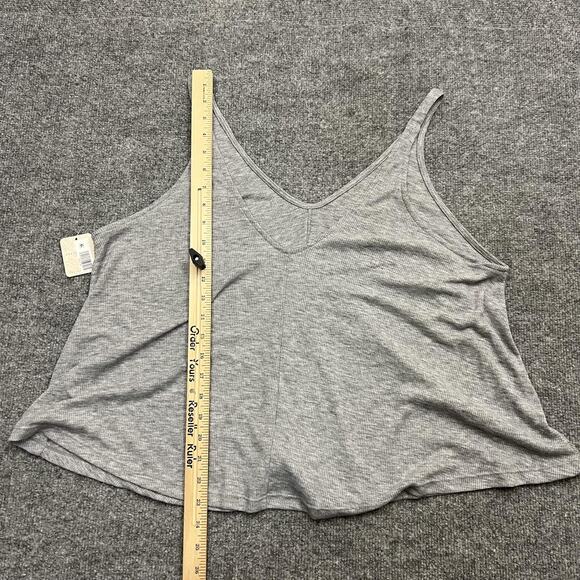 Free People Tank Top Womens Medium Heather Gray Loose Fit Ribbed Cami Intimately - Picture 5 of 8